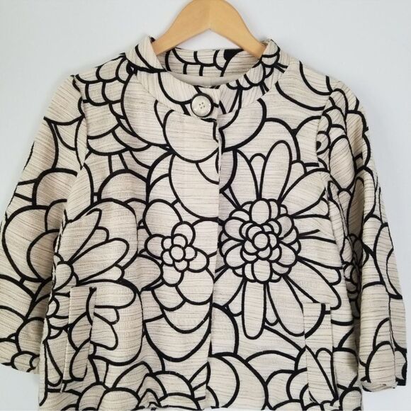 Saks Fifth Avenue Floral Crop Jacket size 4 - Picture 7 of 14